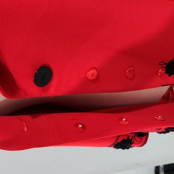 Peter Nygard Red and Black Pea Coat - Picture 3 of 10